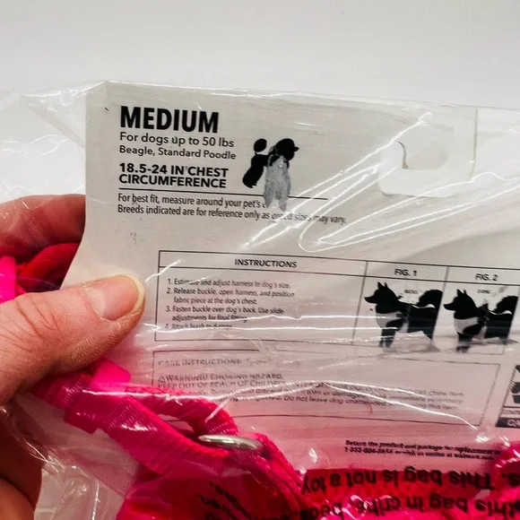 NWT Vibrant Life Harness Pink Polka Dot with pearls and a heart Size Medium - Picture 8 of 9